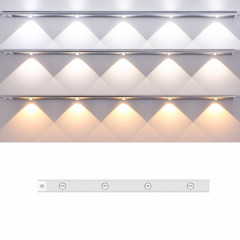 Barre lumineuse à capteur de corps humain à LED intelligente ultra-mince, longueur : 60 cm (espace argenté)